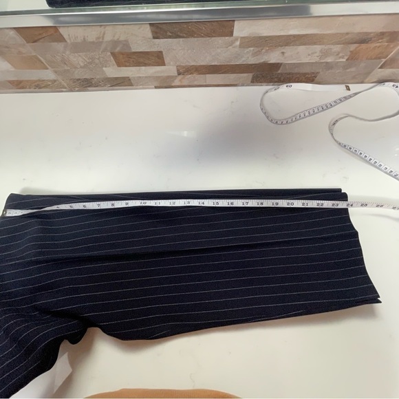 Ann Taylor Pinstripe Pantsuit Blazer Size 8 Petite 10 NWT - Picture 14 of 15